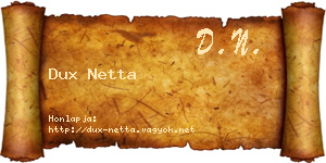 Dux Netta névjegykártya